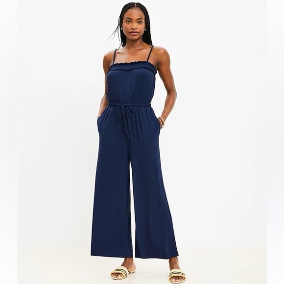 LOFT Pants - LOFT Smocked Strappy Jumpsuit